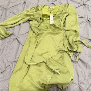 BCBG Light Green Wrap Dress